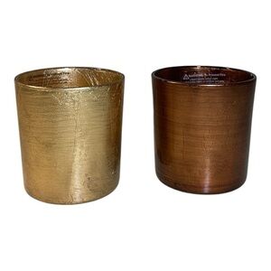 Metallic votive candle holders set of 2